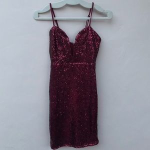 Red sparkly Jessica Rabbit dress